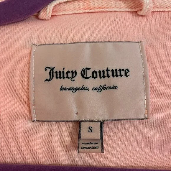 Juicy Couture babydoll robe - Women's Size Small Peach Pink Velour hooded - Picture 4 of 6